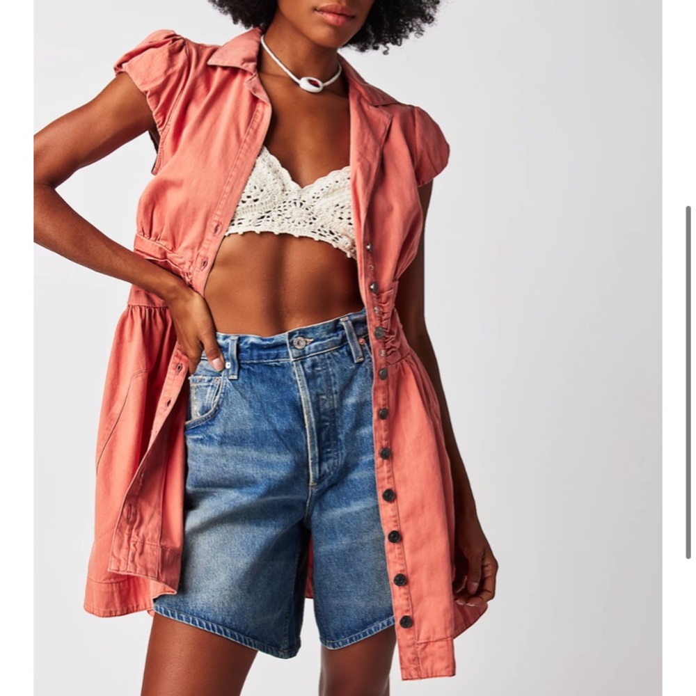 Free People CHESTER MINI DRESS IN LIGHTEST ROSE - Picture 13 of 14